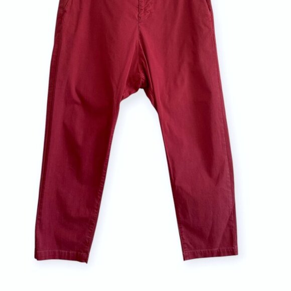 Nili Lotan Paris Drop Crotch Cropped Pants, ‎ Size 10, Red - Picture 10 of 12
